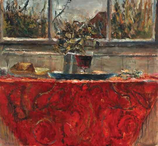 the red cloth and glass of red wine, polgrean by alice mumford - click image to close