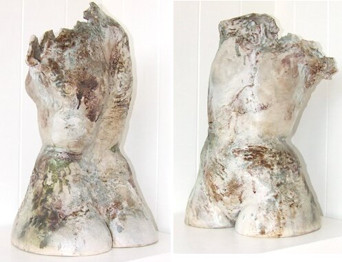 Metamophic female torso 'M' by adela powell - click image to close