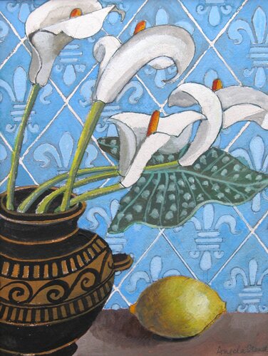 Arrum Lillies and Lemon by Angela Stead - click image to close