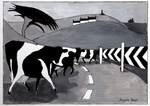 Cows and Chevrons by Angela Stead - click image to close