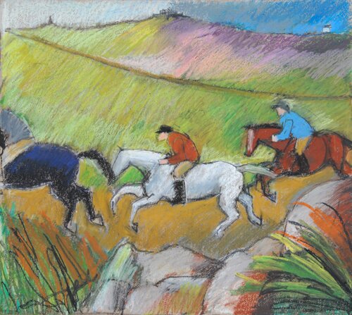 Riders at Carn Kenidjack by Angela Stead - click image to close