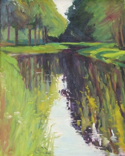 Canal, Brittany I by Barrie Briscoe - click image to close