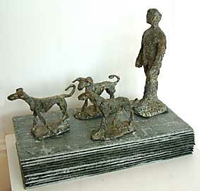 Man and Whippets by christopher marvell - click image to close