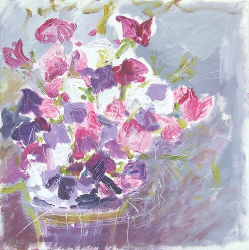 Sweet peas by Daphne McClure - click image to close