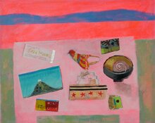 indian things on my table - by elaine pamphilon by mixed show - click for enlargement