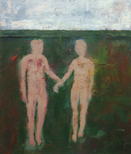 two figures, man and woman by jane vaughan-wilson - click image to close