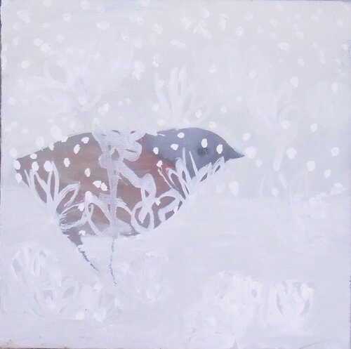 robin in winter land by Kristin Vestgard - click image to close