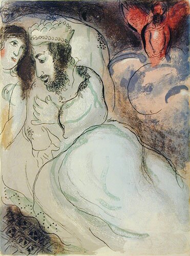 sarah and abimelech by marc chagall - click image to close