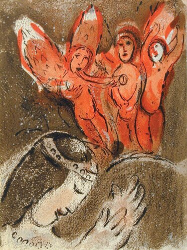 sarah and the angels by marc chagall - click image to close