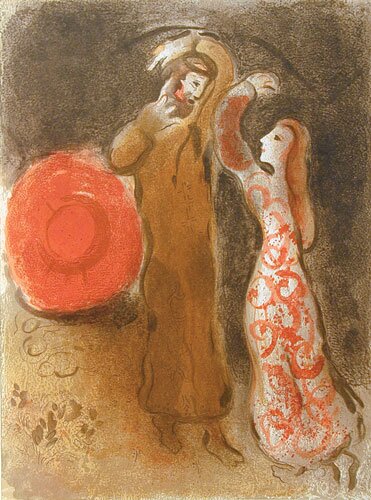 meeting of ruth and boaz by marc chagall - click image to close