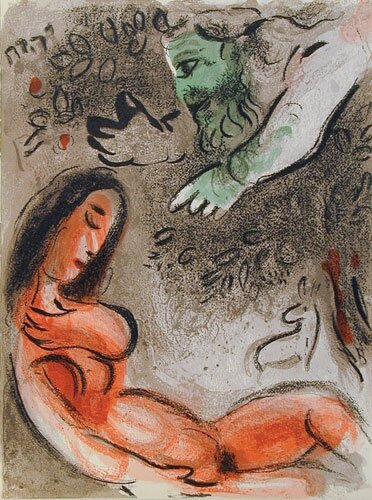 eve incurs gods displeasure by marc chagall - click image to close