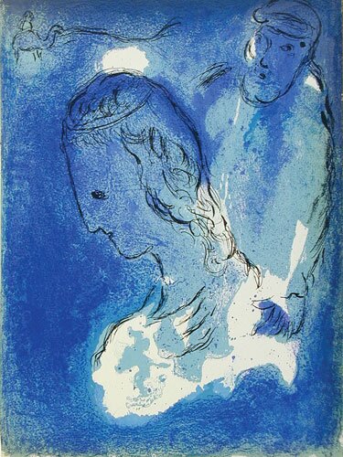 abraham and sarah by marc chagall - click image to close