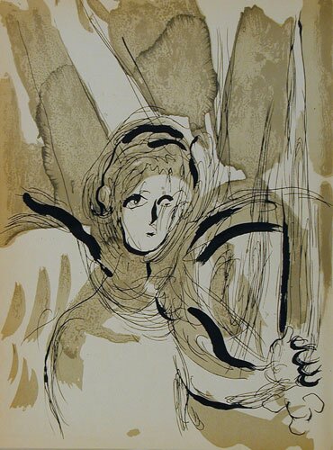 angel with sword by marc chagall - click image to close