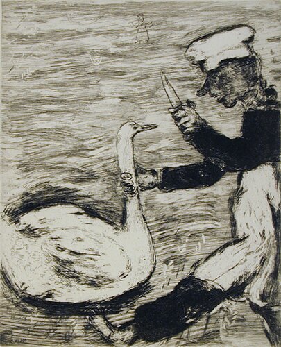 the swan and the cook by marc chagall - click image to close