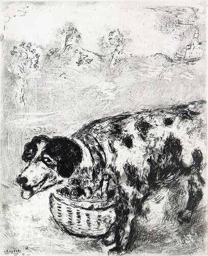 the dog who carried his master's dinner by marc chagall - click image to close