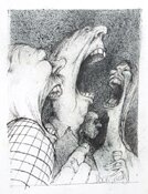 Untitled (Braying crowd) by Mick Tracey - click for enlargement