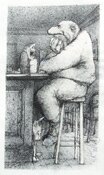 Untitled (man & dog) by Mick Tracey - click for enlargement