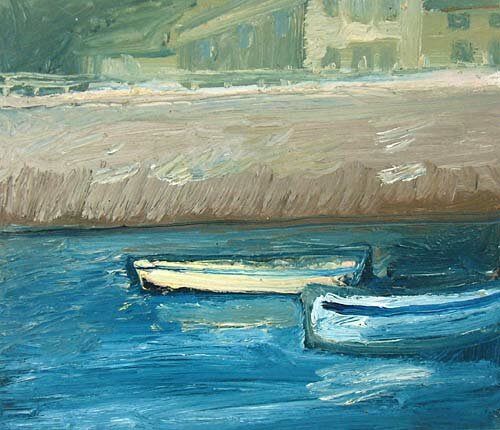 boats at porthlevan by romi behrens - click image to close