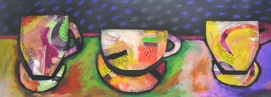 three teacups by Sue Dove - click image to close