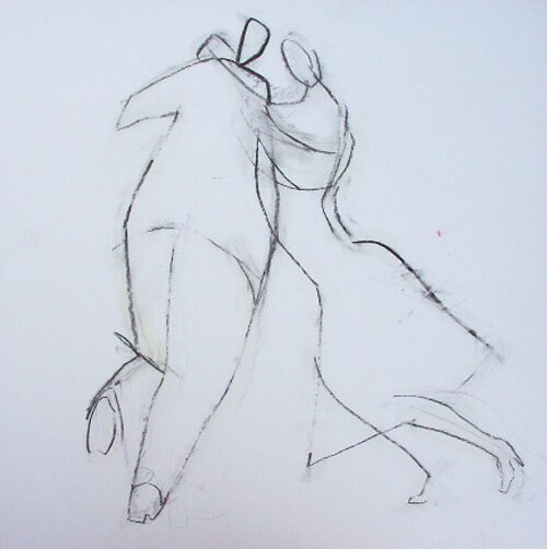 tango drawing - by simon pooley by mixed show - click image to close