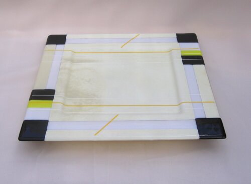 Black & Vanilla square plate by Selina Radford - click image to close