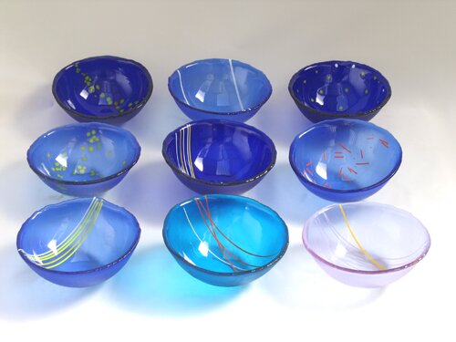 Blue Drift bowls by Selina Radford - click image to close