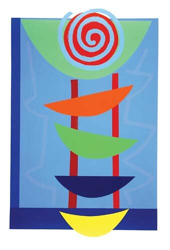 orange green and blue rhythm by Sir Terry Frost - click image to close