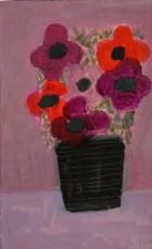 Anemones & Black Vase